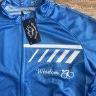     wisdom Leaves Blue And White Accents Cycling Jersey Size Medium