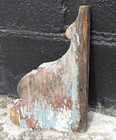 Antique 1890s Wooden Victorian Corbel Porch Bracket Old Red Blue Paint Farm City