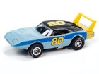 Auto World Sc412-4blu Xtraction 1969 Dodge Daytona Blue yellow Ho Scale Slot Car