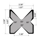 New 10  Press Brake Die 2 36  Sq  V Openings  1 97  1 38  0 87  And 0 63 