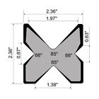New 12  Press Brake Die 2 36  Square  V Openings  1 97  1 38  0 87  And 0 63 