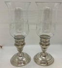 2 International Sterling Silver 112-15 Candlesticks Candle Holder Hurricane Lamp