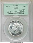 Canada  1948 George Vi Fifty Cents  50 Cents Nd  Pcgs Ms 63  37 784 Mintage