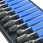 10pcs 1 8  Tungsten Carbide Burr Rotary Drill Bits Tools Cutter Files Set Shank