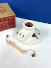 Glazed Porcelain Lamp Holder Pull Chain   Outlet 250w 125v Circle F New 864-s