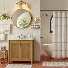 Reed Milk Glass 2-bulb Vanity Wall Sconce Brass Finish -hearth   Hand