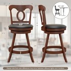 Set Of 2 Bar Stools 24  Swivel Counter Height Chairs With Footrest For Kitchen