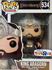 Funko Pop  Lord Of The Rings King Aragorn  534 Toys R Us Exclusive Vaulted