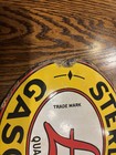 Original Sterling Gas Pump Plate Porcelain 