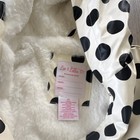 Liv   Lotte Girls Rain Coat Polka Dot White Black Hooded Lined Snap Size 6y