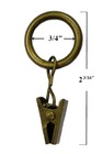 3 4  Round Metal Antique Gold Finish Clip-on Pinch-on Slide Cafe Rings - 10-pack