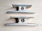 Pair Of Large Vintage 11 1 2  Ons Unused Cast Aluminum Boat Cleats  Ship  Tug