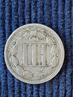 1865 Three Cent Nickel 3c - Us Civil War Era Nickel Three Cent Piece -vf ef Cond