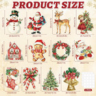 Large Vintage Christmas Cutouts Retro Santa Claus Snowman Decorations 12pcs