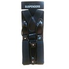 Black Color Button Holes Link Men s Suspenders Polyester Fiber With Rubber Band