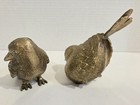 Vintage Pair Of Solid Brass Birds 70 s-80 s Bird Decor Figurine  euc 