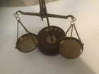 Antique Gold And Diamond Weighing Scales Brass   Wood Balance Scale Collectible