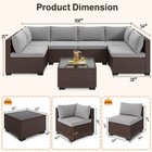 7-piece Outdoor Patio Furniture Set  Wicker Patio Conversation Set