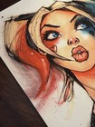 Limited Edition Of 50 Signed Harley Quinn Art Print 4x6 W  Coa     Archival Cotton