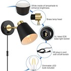 Plug In Wall Sconce  Dimmable Wall Sconce Adjustable 1 Pack - No Remote Black