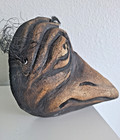 Vtg  Pottery Crazy Bird Man Unique Wall Hanging Mask