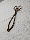 Antique Victorian English Solid Brass Fireplace Coal Scissor Tongs Claw Tool