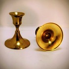 Solid Brass 3  Polished Candle Holders Vintage 