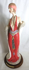 Vtg Da Vinci Collection 2 Flapper Figurines Roaring 20s Resin Wood Base 13 tall