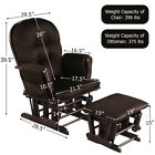 Baby Nursery Relax Rocker Rocking Chair Glider   Ottoman Set W  Cushion Brown