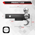 Tyt Trailer Hitch Tri Ball Mount W  Tow Hook  2  Hitch Receiver W  5 8  Lock Us