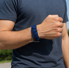 2pcs Lapis Lazuli Square Beads Bracelet Blue Stone Men Jewelry Energy Gift