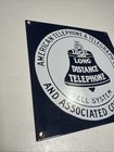 Vtg American Telephone Telegraph Bell System Porcelain Sign Ande Rooney Stamp 8   