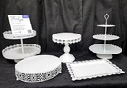 5pc White Cake Stand Set  3-tier Cupcake  2-tier Dessert Stand Wedding Party
