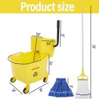 Mop Bucket Set - 35qt Commercial Mop Bucket With Side Press Wringer On Wheels   