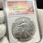 2016  1 Silver Eagle Ms70 Anaheim Ana Surfer Label John Mercanti Signed 1 Of 999