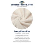 Ultimate Sack 5 Foot Foam Filled Washable Fur Covered Bean Bag Chair  Ivory