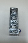 Vintage Italy Floral 800 Silver Lipstick Case Etched Lapis Lazuli Cabochon Stone