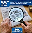Large 5 5  Magnifying Glass With Led Light  usb Rechargeable  And Hard Case