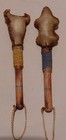 Pair Of Native American Rawhide Rattles  Turtle And Bison Themed   6 5    7 