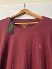 Polo Ralph Lauren Short Sleeve Crew Neck T-shirt Burgundy Men   s Sz Xxl Nwt