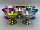 Vintage Anodized Aluminum Ice Cream Cup Holders Colorful Set Of 8