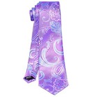 Purple Paisley Tie Set For Men Silk Tie Pocket Square Cufflinks Clip Set For    