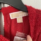 Michael Michael Kors Women   s Sleeveless Mock Neck Eyelash Red Blouse Size Xs