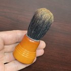 Fuller Shaving Brush Caramel Butterscotch Bakelite Art Deco Geometric Stepped
