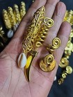     gold Cowrie Shell Loc Jewelry Dreadloc Beads Variety Hair Set Unisex 25pcs Usa