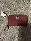 Vera Bradley Turnlock Wallet Rfid Zip Around Mulled Wine Quilted Clutch Nwt