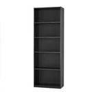 71  Tall Adjustable Framed 5-shelf Wood Bookcase Storage Shelving Wide Bookshelf