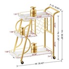 Bar Cart  Gold Bar Carts For The Home  Serving Cart With Wine Glass Holder  3   