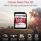 Kingston Canvas React Plus 32gb 64gb 128gb 256gb Uhs-ii V90 U3 Sd Memory Card