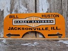 Vintage Harley-davidson Porcelain Sign Motorcycle Tag Topper Dealer Bill Huston